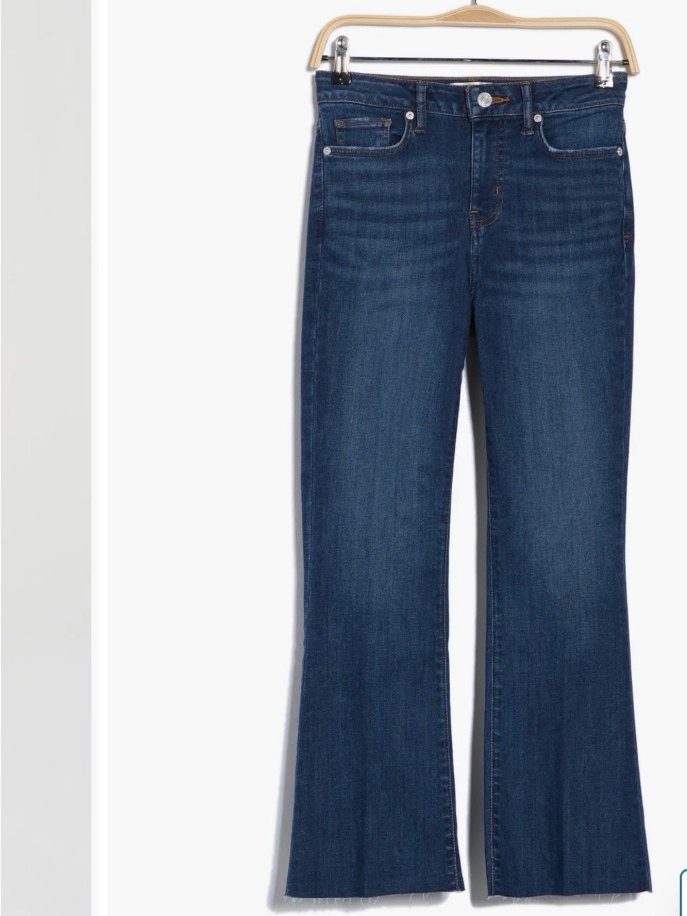 FRANE Raw Crop Mini Bootcut Jeans